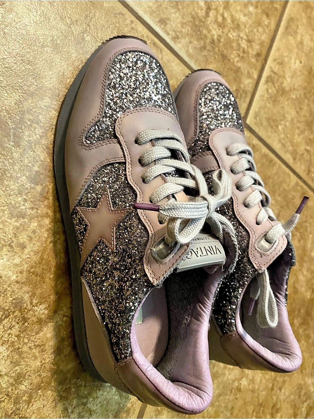 Vintage Havana Glitter Star Sneakers in Purple size 11